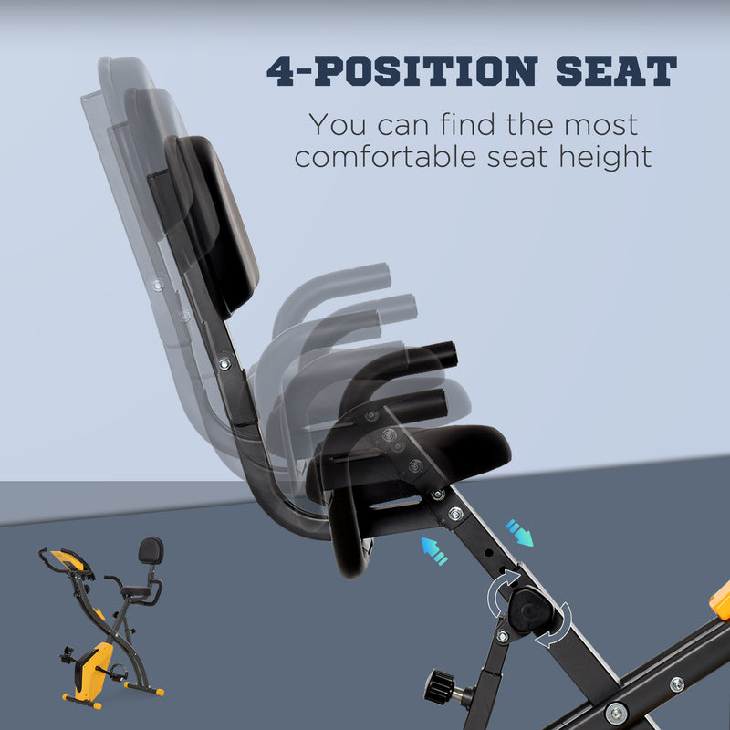 HOMCOM 2-In-1 Folding Exercise Bike With 8-Level Magnetic Resistance