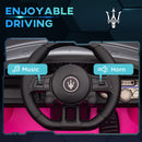 AIYAPLAY Maserati GT2 Licensed 12V Electric Ride On Car W/ Remote - Grey/Pink/White