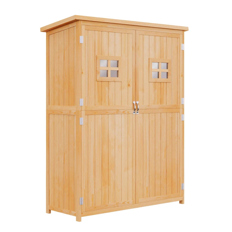 Outsunny wooden Tool Shed - Natural