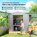 Outsunny 7 x 4ft Garden Shed Storage w/ Foundation Kit, Vents, Light Grey
