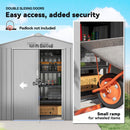 Outsunny 7 x 4ft Garden Shed Storage w/ Foundation Kit, Vents, Light Grey