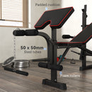 SPORTNOW Folding Weight Bench with 2 Barbell Rack and Preacher Curl Bench