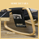 HOMCOM Rocking Chair Recliner Armchair With Adjustable Footrest, Black