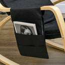 HOMCOM Rocking Chair Recliner Armchair With Adjustable Footrest, Black