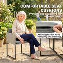 Outsunny Rattan Garden Furniture Set, Rattan Table and Chairs with Cushions