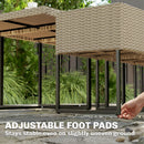 Outsunny Rattan Garden Furniture Set, Rattan Table and Chairs with Cushions