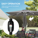 Outsunny 3 x 2 m Garden Parasol Umbrella with Light, Outdoor Patio Umbrella