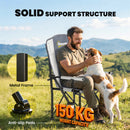 Outsunny Camping Chair Padded with Side Pocket Light Grey