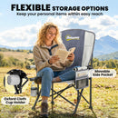 Outsunny Camping Chair Padded with Side Pocket Light Grey