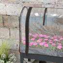 Outsunny Mobile Raised Garden Bed with Greenhouse Cover Bottom Shelf Dark Grey