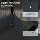Outsunny Mobile Raised Garden Bed with Greenhouse Cover Bottom Shelf Dark Grey