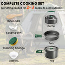 Outsunny Camping Cookware Set For 2-3 People, Camping Cooking Kit, Grey