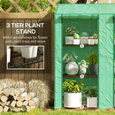 Outsunny Mini Green House with 3 Tier Shelves, 151H x 143W x 46Dcm, Green