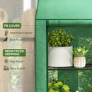 Outsunny Mini Green House with 3 Tier Shelves, 151H x 143W x 46Dcm, Green