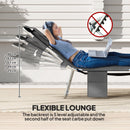 Outsunny Foldable Sun Lounger 5 Level Adjustable Reclining Chair Dark Grey