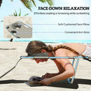 Outsunny Foldable Sun Lounger 5 Level Adjustable Reclining Chair Dark Grey