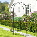 Outsunny 2.17m Steel Garden Arch with Double Gate, Garden Arbor Trellis, Black
