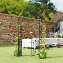 Outsunny 2.17m Steel Garden Arch with Double Gate, Garden Arbor Trellis, Black
