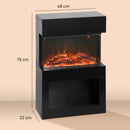 HOMCOM 1000W/2000W Electric Fire and Mantel with Remote & Timer, Black