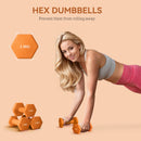 SPORTNOW Set of 2 Hexagonal Dumbbells Weights Pair, 2 x 1.5kg, Orange