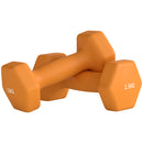 SPORTNOW Set of 2 Hexagonal Dumbbells Weights Pair, 2 x 1.5kg, Orange