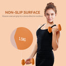 SPORTNOW Set of 2 Hexagonal Dumbbells Weights Pair, 2 x 1.5kg, Orange