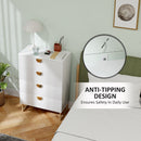 HOMCOM Chest of Drawers with 4 Drawers, Modern Dresser for Bedroom, White