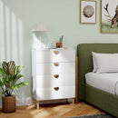 HOMCOM Chest of Drawers with 4 Drawers, Modern Dresser for Bedroom, White