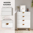 HOMCOM Chest of Drawers with 4 Drawers, Modern Dresser for Bedroom, White