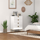 HOMCOM Chest of Drawers with 4 Drawers, Modern Dresser for Bedroom, White