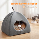 PawHut Cat Cave, Cat House With Removable Cushion For Indoor Kittens