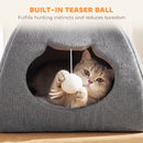 PawHut Cat Cave, Cat House With Removable Cushion For Indoor Kittens