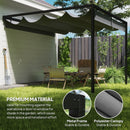 Outsunny 3 x 3(m) Outdoor Pergola Retractable Canopy Wall Mounted, Grey