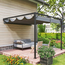 Outsunny 3 x 3(m) Outdoor Pergola Retractable Canopy Wall Mounted, Grey
