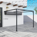 Outsunny 3 x 3(m) Outdoor Pergola Retractable Canopy Wall Mounted, Grey