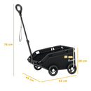 PawHut Foldable Dog Stroller With Safety Straps, Storage Bag, Black
