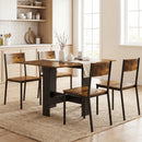 HOMCOM Wooden Folding Table Writing Desk Rustic Brown