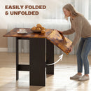 HOMCOM Wooden Folding Table Writing Desk Rustic Brown