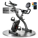 SPORTNOW 3-In-1 Folding Exercise Bike with Resistance Bands, Black