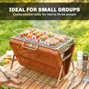 Outsunny Charcoal BBQ Grill Portable with Tilting Grate Orange