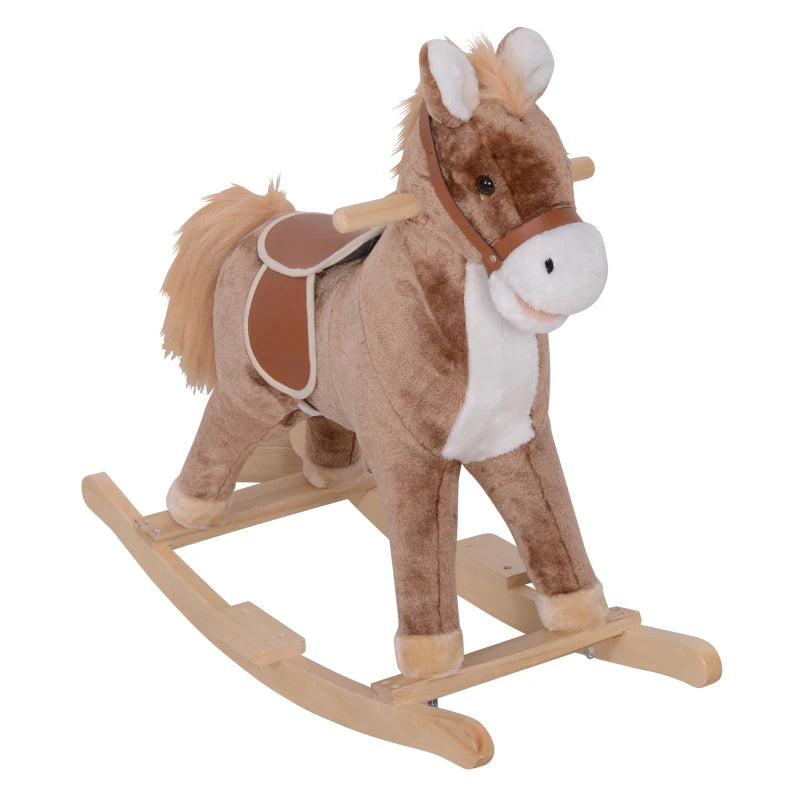 HOMCOM Children's Rocking Horse - Brown and White