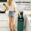 HOMCOM 50L Sensor Bin, Touchless Kitchen Bin, Battery Operated, Dark Green