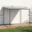 Outsunny 3 x 2 m Lean to Garden Pergola, Metal Frame Gazebo Pergola, Grey