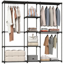 HOMCOM Open Portable Wardrobe, Clothes Rack with 8 Shelves, Black