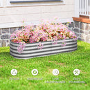 Outsunny Galvanised Raised Garden Bed Planter Box with Safety Edging Silver