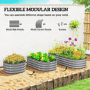 Outsunny Galvanised Raised Garden Bed Planter Box with Safety Edging Silver