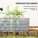 Outsunny Galvanised Raised Garden Bed Planter Box with Safety Edging Silver