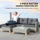 Outsunny L Shaped Garden Conversation Chaise Lounge Furniture