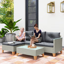 Outsunny L Shaped Garden Conversation Chaise Lounge Furniture
