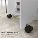 HOMCOM Folding Dining Table For Small Spaces With 2-tier Shelves White